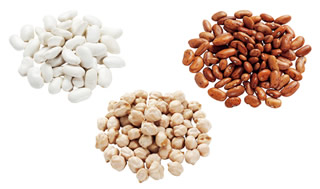 白インゲン豆/ウズラ豆（赤縞インゲン豆）/ヒヨコ豆